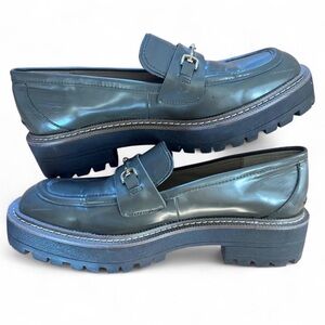 Sam Edelman Laurs Lug Sole Loafer Alpine Green Box Leather Women’s 9 Preppy